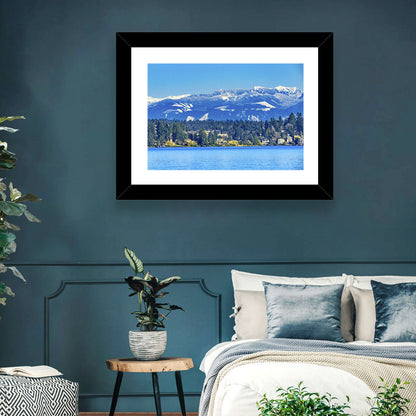 Lake Washington Snow-capped Peaks Wall Art