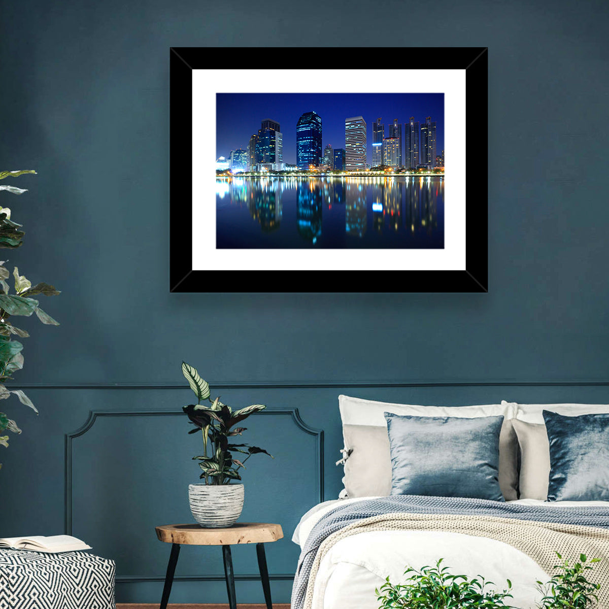 Benjakitti Park Night Skyline Wall Art