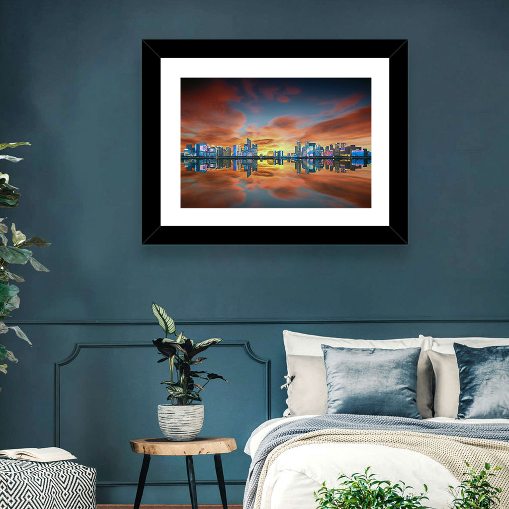 Hangzhou Golden Sphere Skyline at Dusk Wall Art