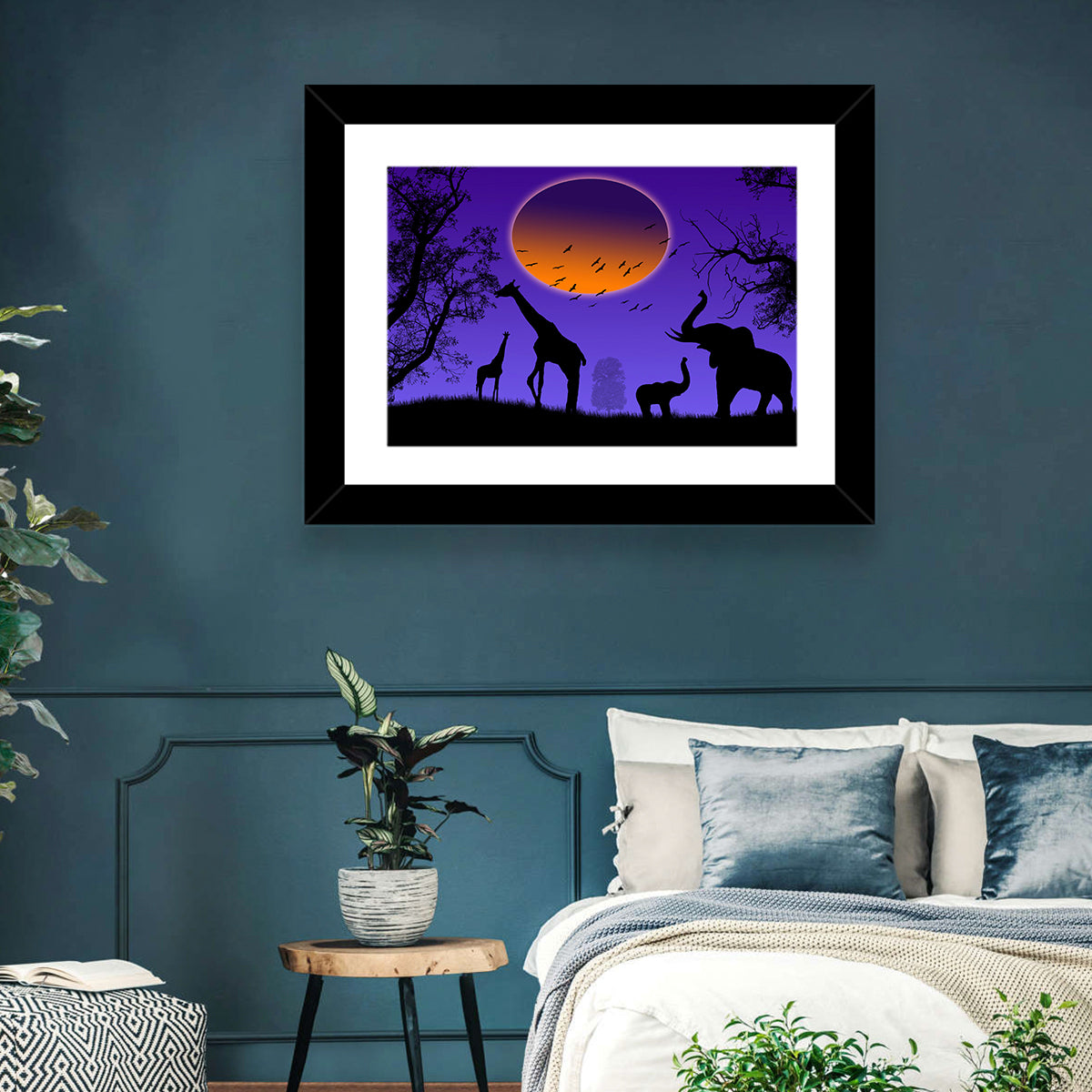 Sunset Savannah Silhouette Wall Art