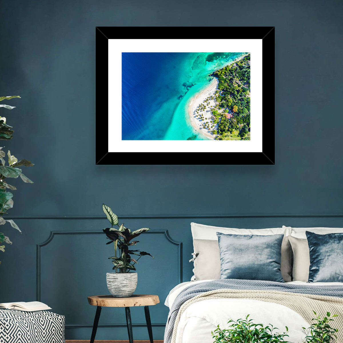 Cayo Levantado Aerial View Wall Art in a room, landscape