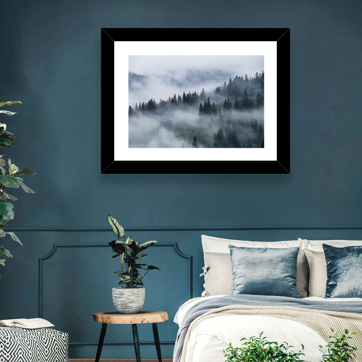 Misty Mountain Pine Forest Wall Art