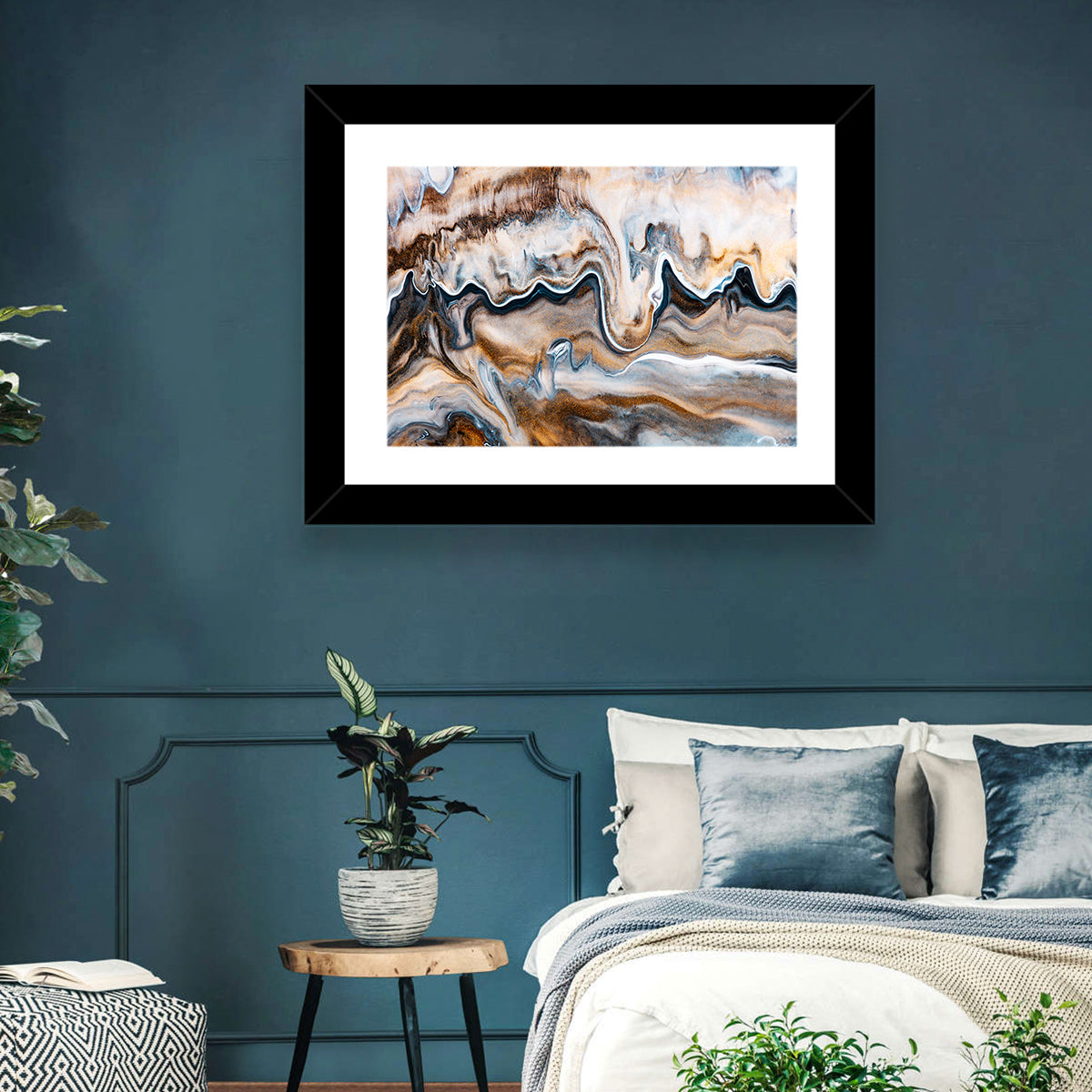 Marbled Gold Swirl Wall Art