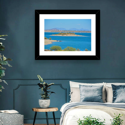 Lake Pleasant Shoreline with Boat Wall Art