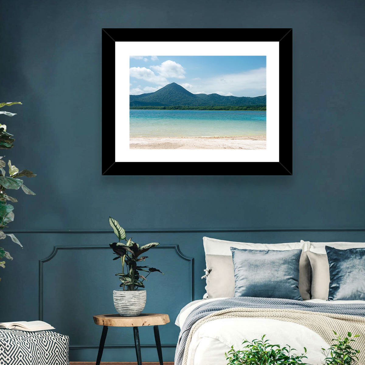 Usori Lake Shoreline Wall Art in a room, landscape