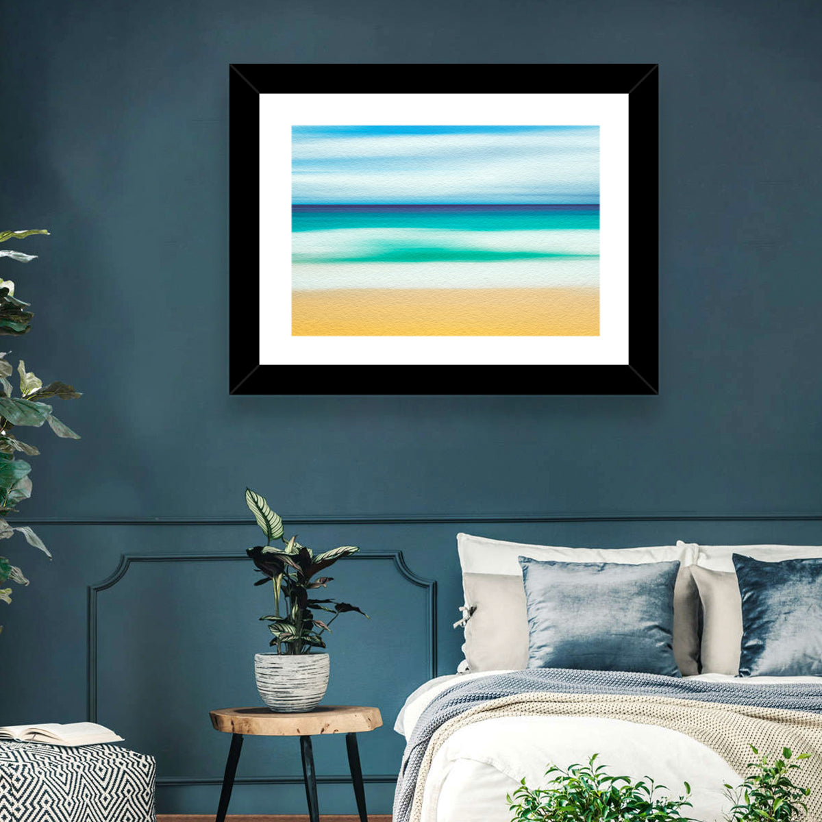 Sand and Surf Abstraction Wall Art in a room, landscape