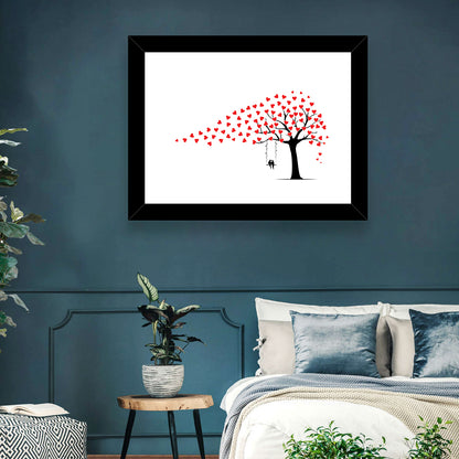Heart Leaf Tree Silhouette Wall Art