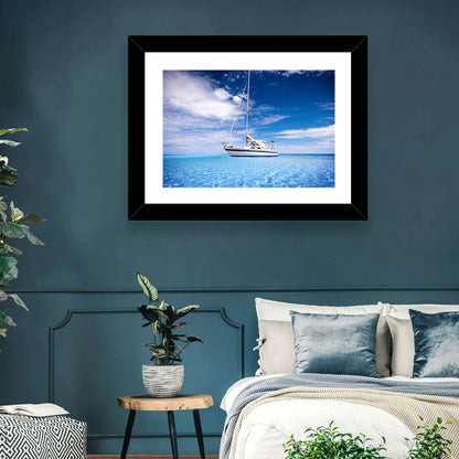 Furled Sails Over Turquoise Water Wall Art