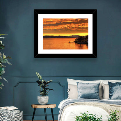 Lake Zurich Golden Sunset Wall Art