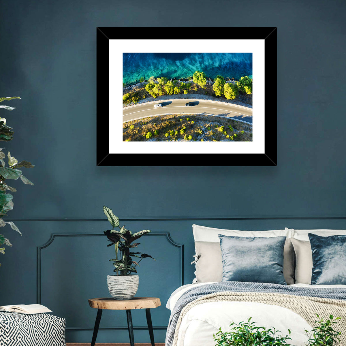 Coastal Highway Wall Art in a room, landscape