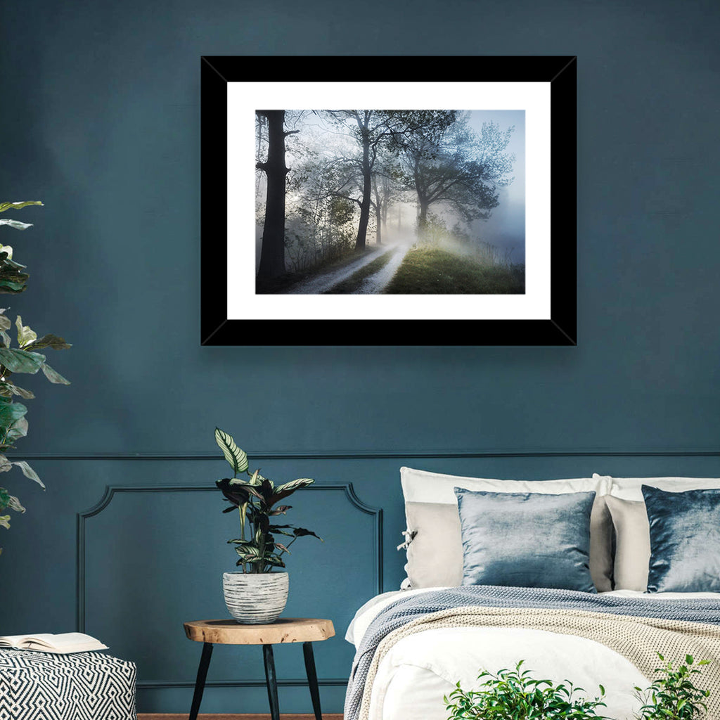 Foggy Forest Path Wall Art