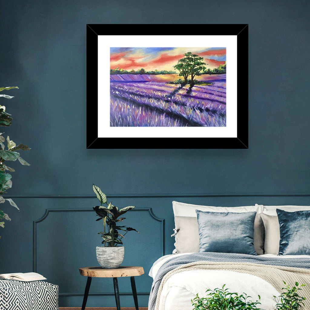 Lavender Field at Sunset Wall Art