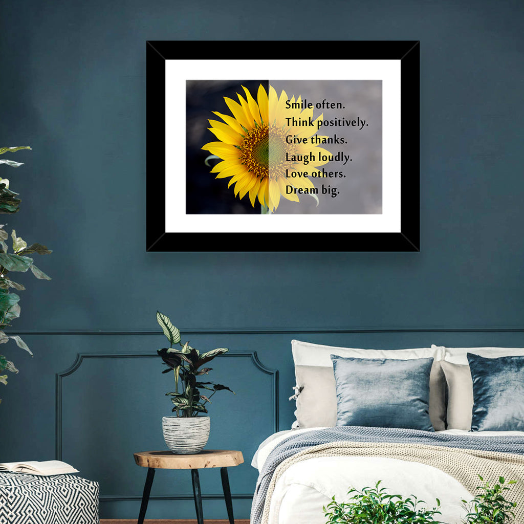 Sunflower Smile Typography Wall Art