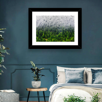 Snowy Dolomites Forest Wall Art