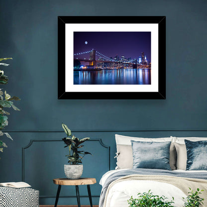 Brooklyn Bridge Moonlit Reflections Wall Art