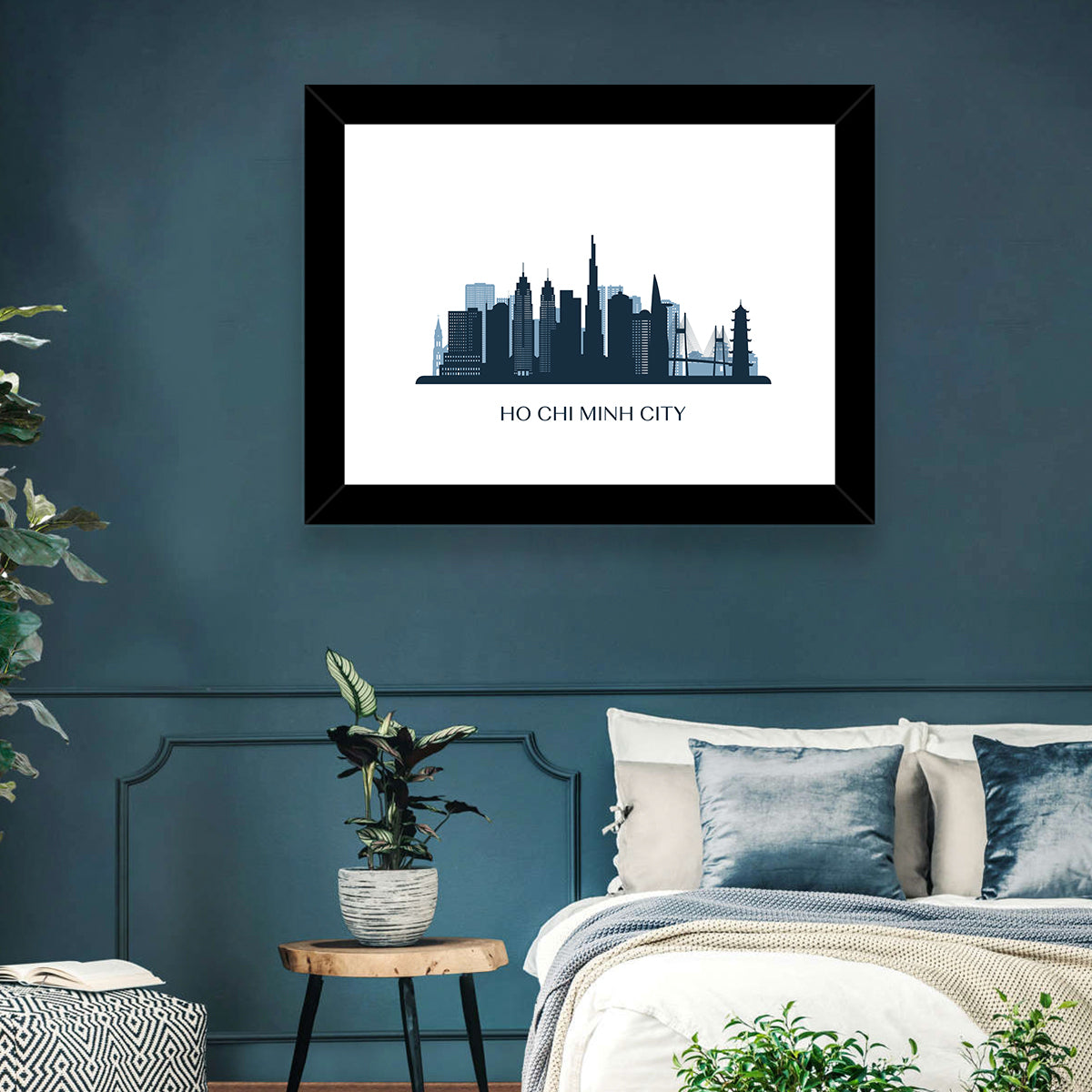 Ho Chi Minh City Skyline Wall Art in a room, landscape