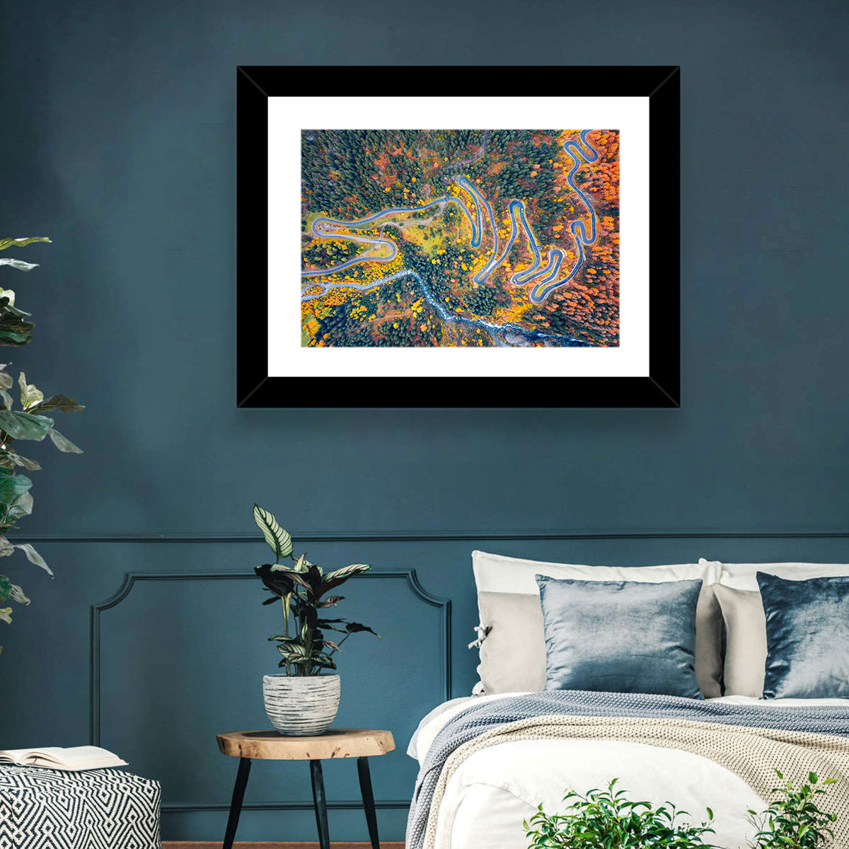 Maloya Pass Aerial View Wall Art in a room, landscape
