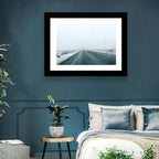 Foggy Winter Mountain Road Wall Art