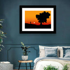 Solitary Sunset Silhouette Wall Art