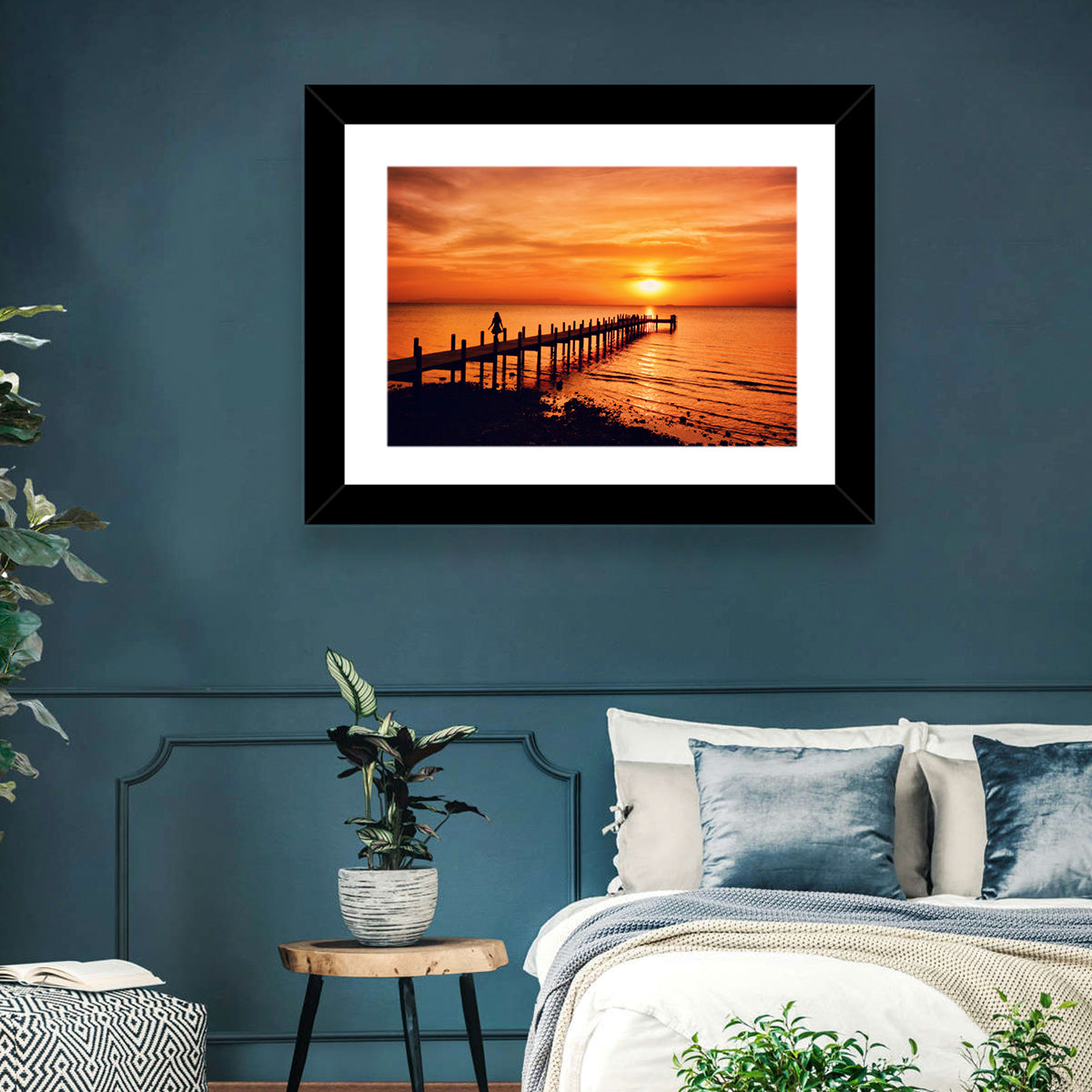 Kampot Pier at Sunset Wall Art