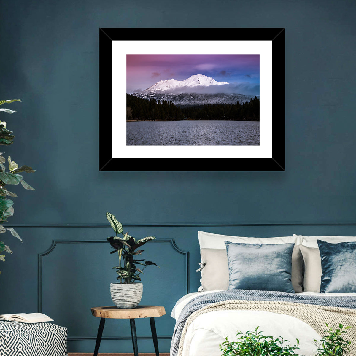 Mount Shasta from Lake Siskiyou Wall Art in a room, landscape