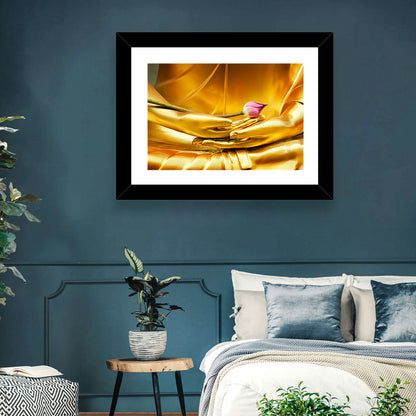 Buddha Hands with Lotus Wall Art