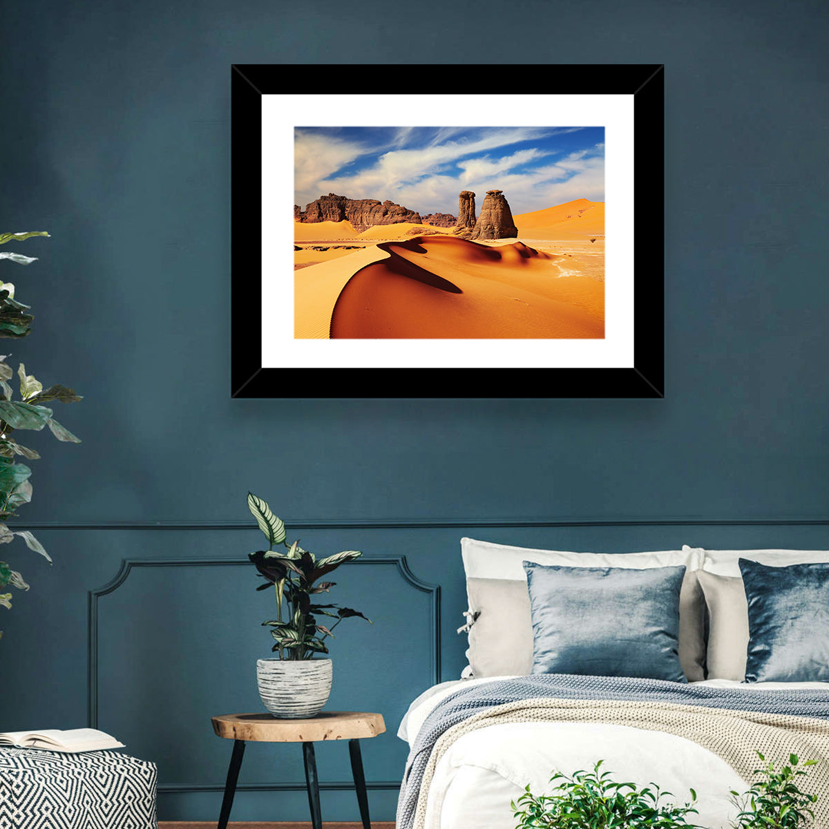 Tadrart Rouge Sand Dunes Wall Art in a room, landscape