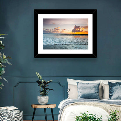 Cloudy Beach Sunset Wall Art