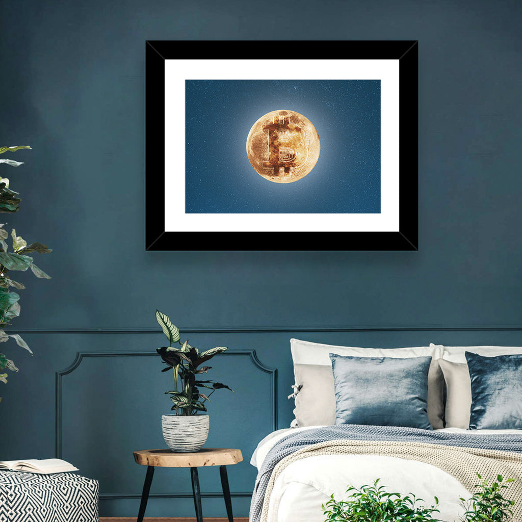 Bitcoin Circuit Moon Wall Art