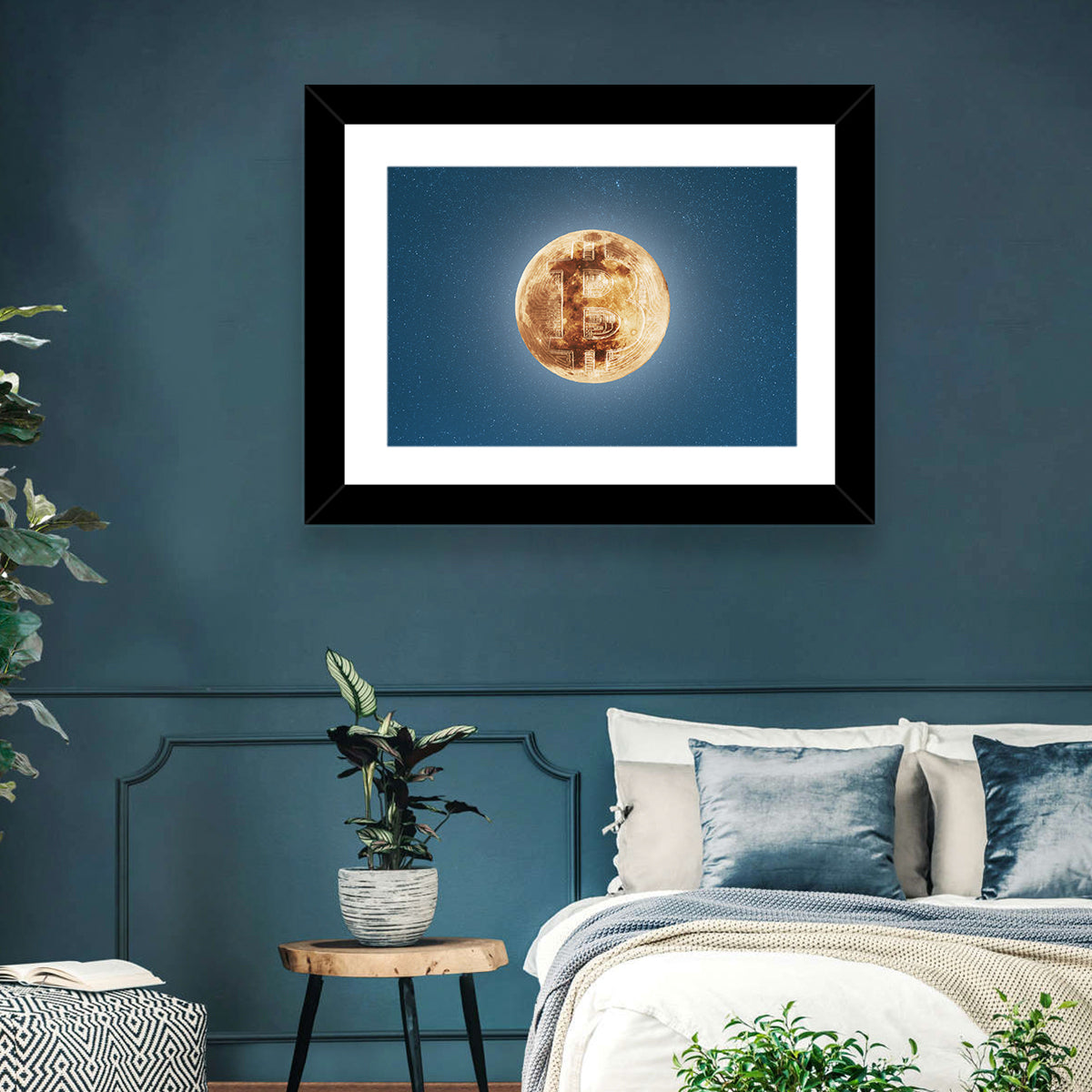 Bitcoin Circuit Moon Wall Art
