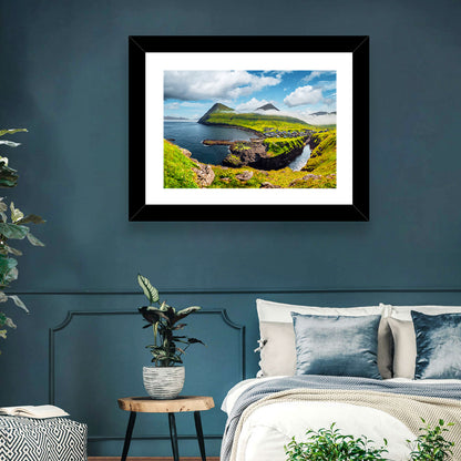 Gjógv Harbor Coastal Village Wall Art