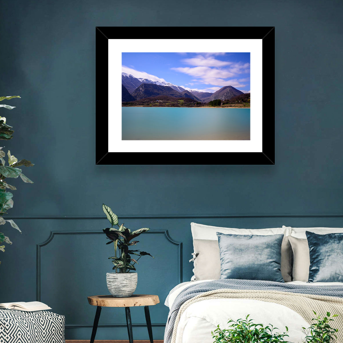 Castel San Vincenzo Lake Wall Art in a room, landscape