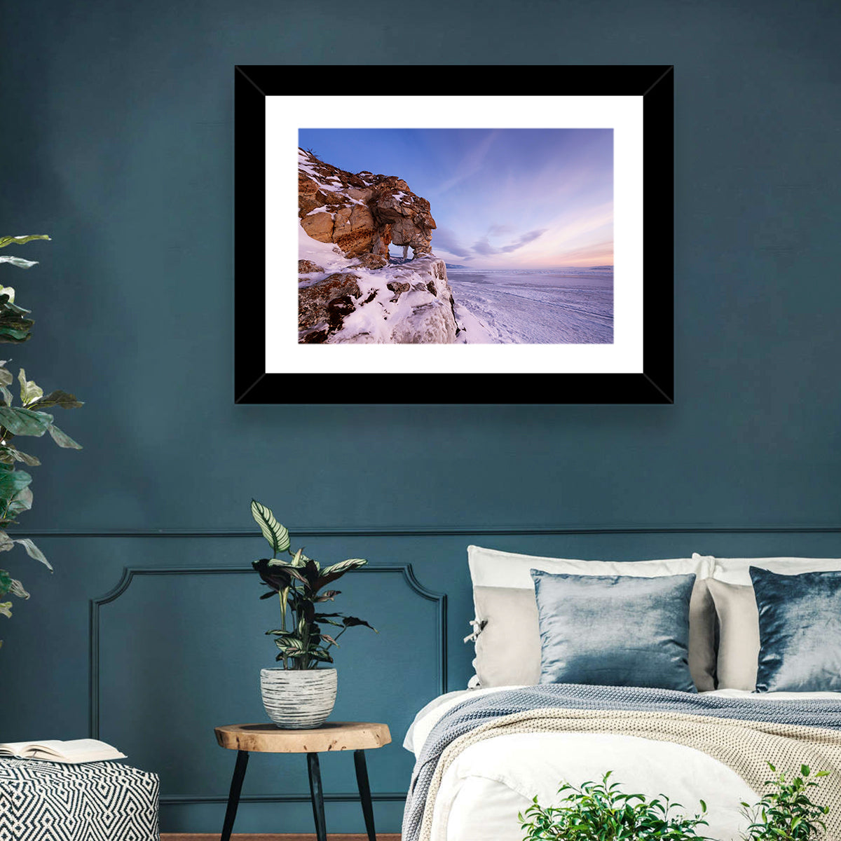 Lake Baikal Rock Arch at Winter Twilight Wall Art
