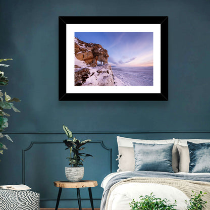 Lake Baikal Rock Arch at Winter Twilight Wall Art