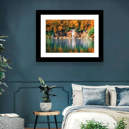 Autumn Reflections at Plitvice Lakes Wall Art