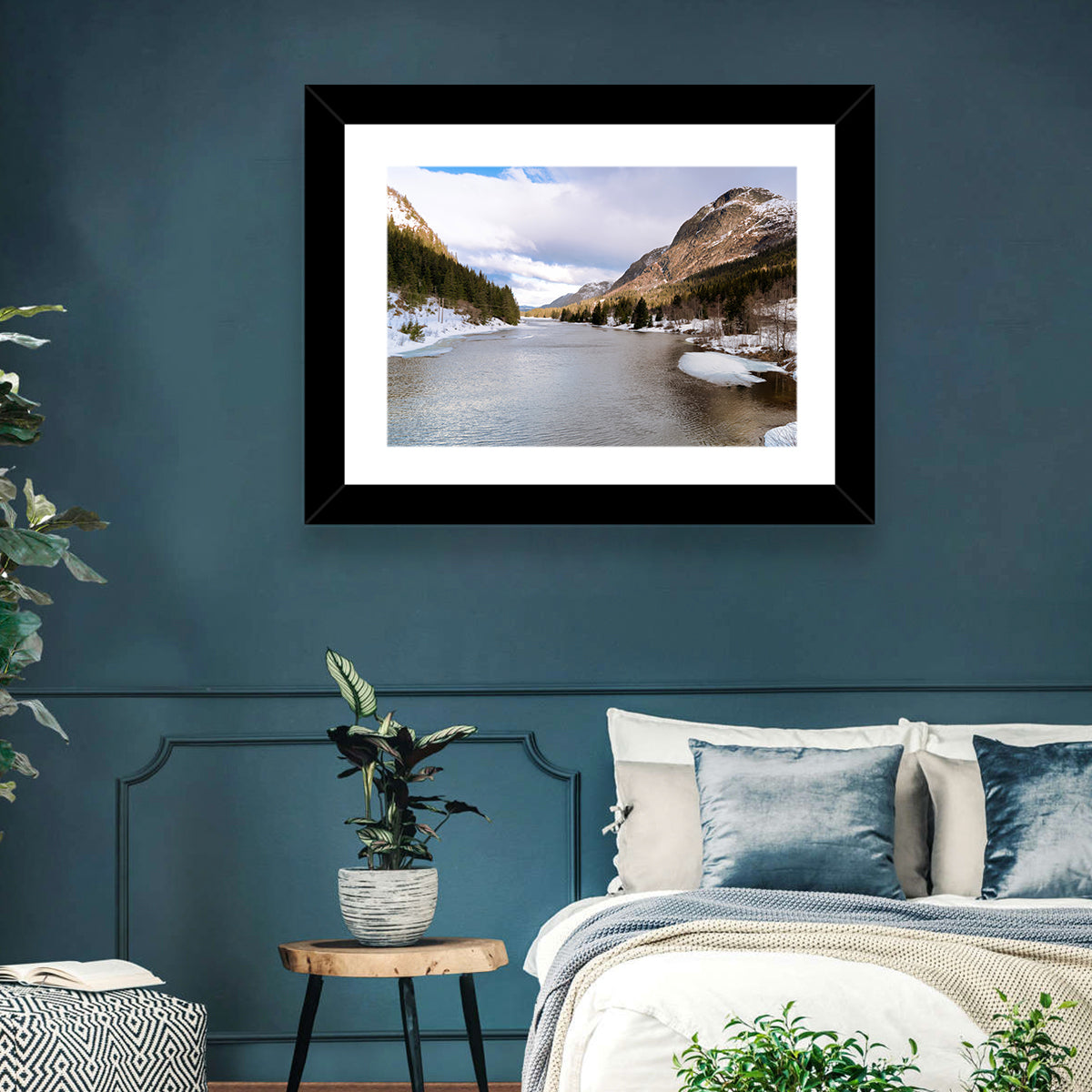 Grungevatn Winter River and Lake Wall Art