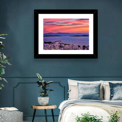 Mykonos Windmills at Sunset Wall Art