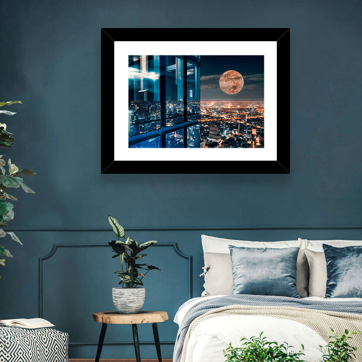 Bangkok Moonlit Skyline Wall Art