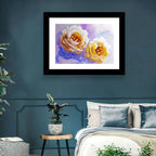 Diagonal Rose Pair Study Wall Art