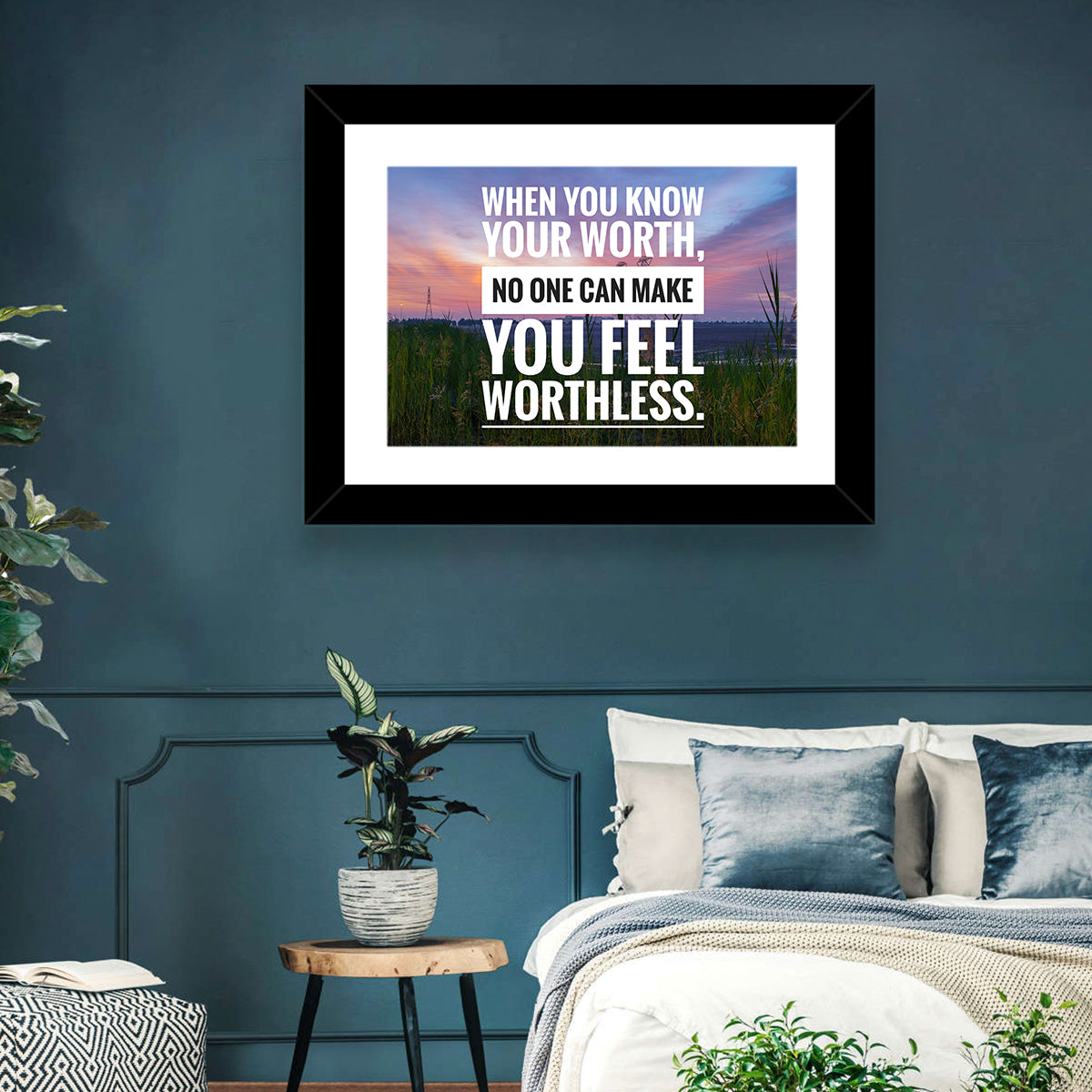 When You Know Your Worth, Golden Hour Wall Art in a room, landscape