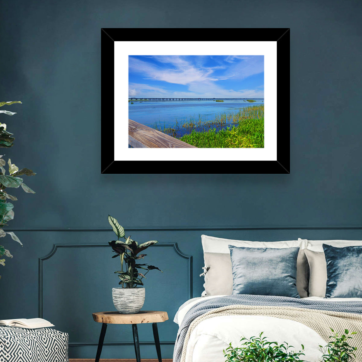 Meaher State Park Boardwalk Wall Art in a room, landscape
