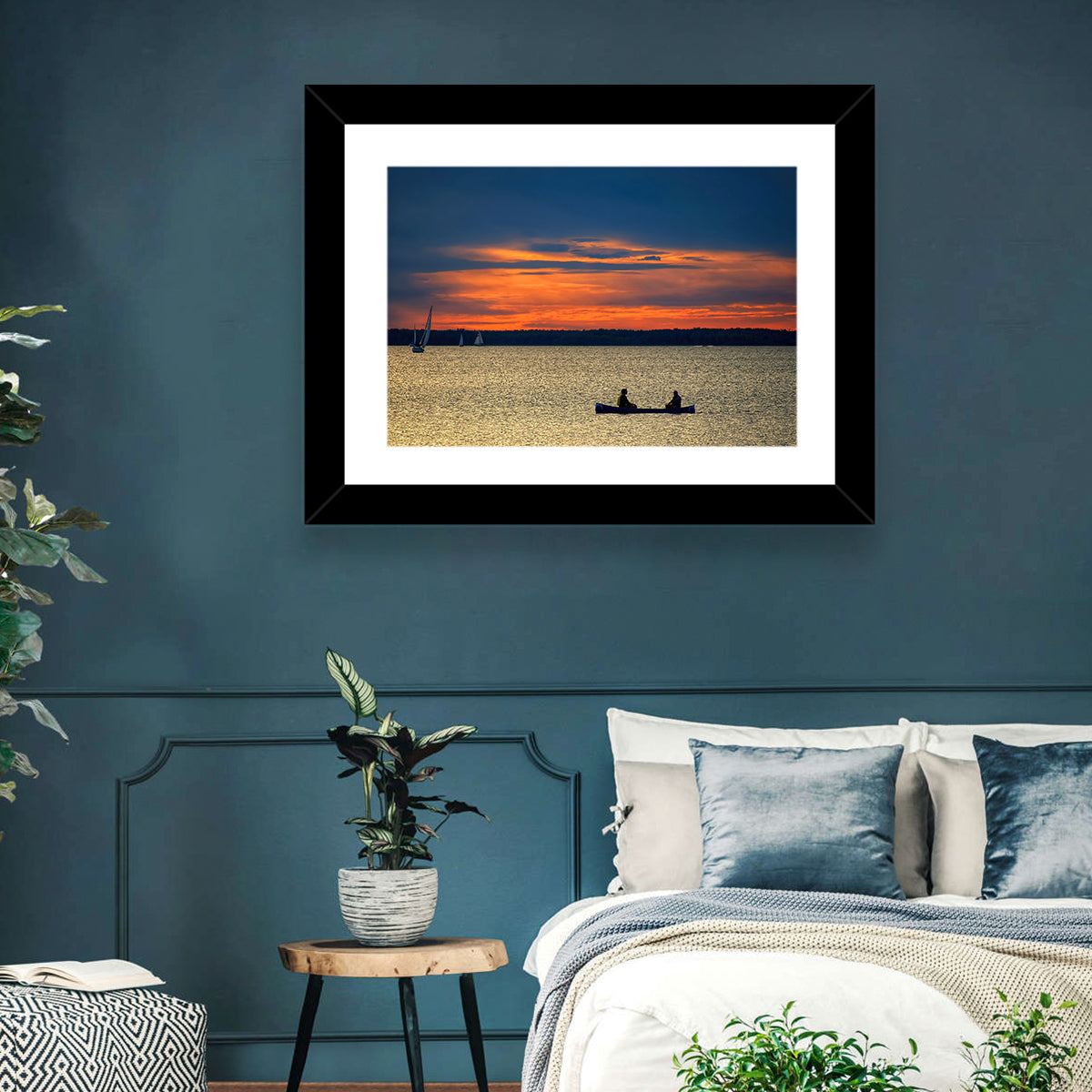 Ottawa River Sunset Canoe Wall Art