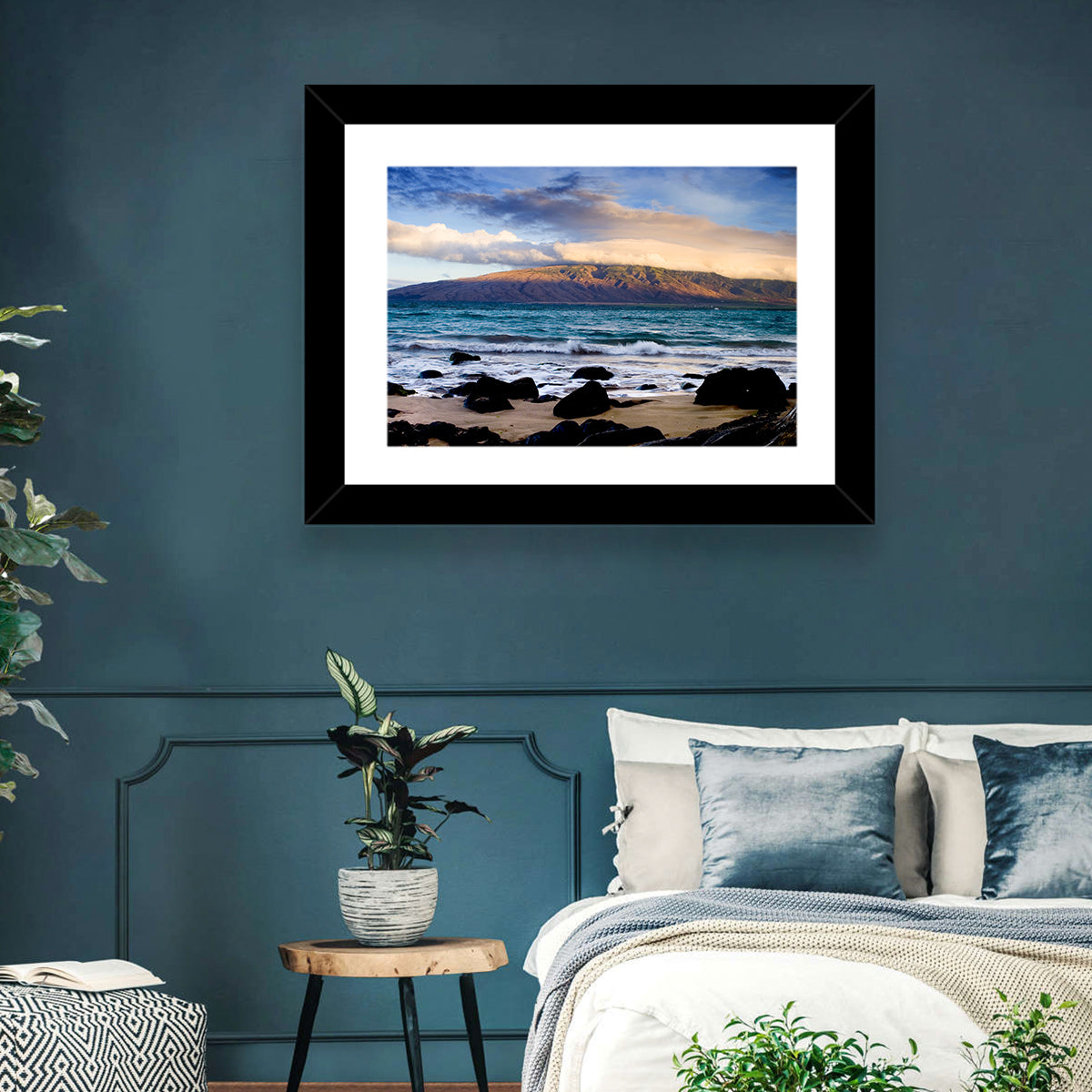 Kihei Golden Coastline Wall Art in a room, landscape