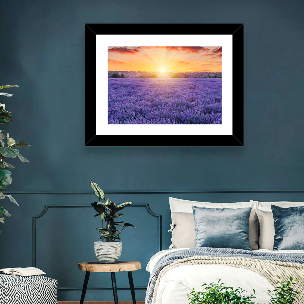 Lavender Field Sunburst Wall Art