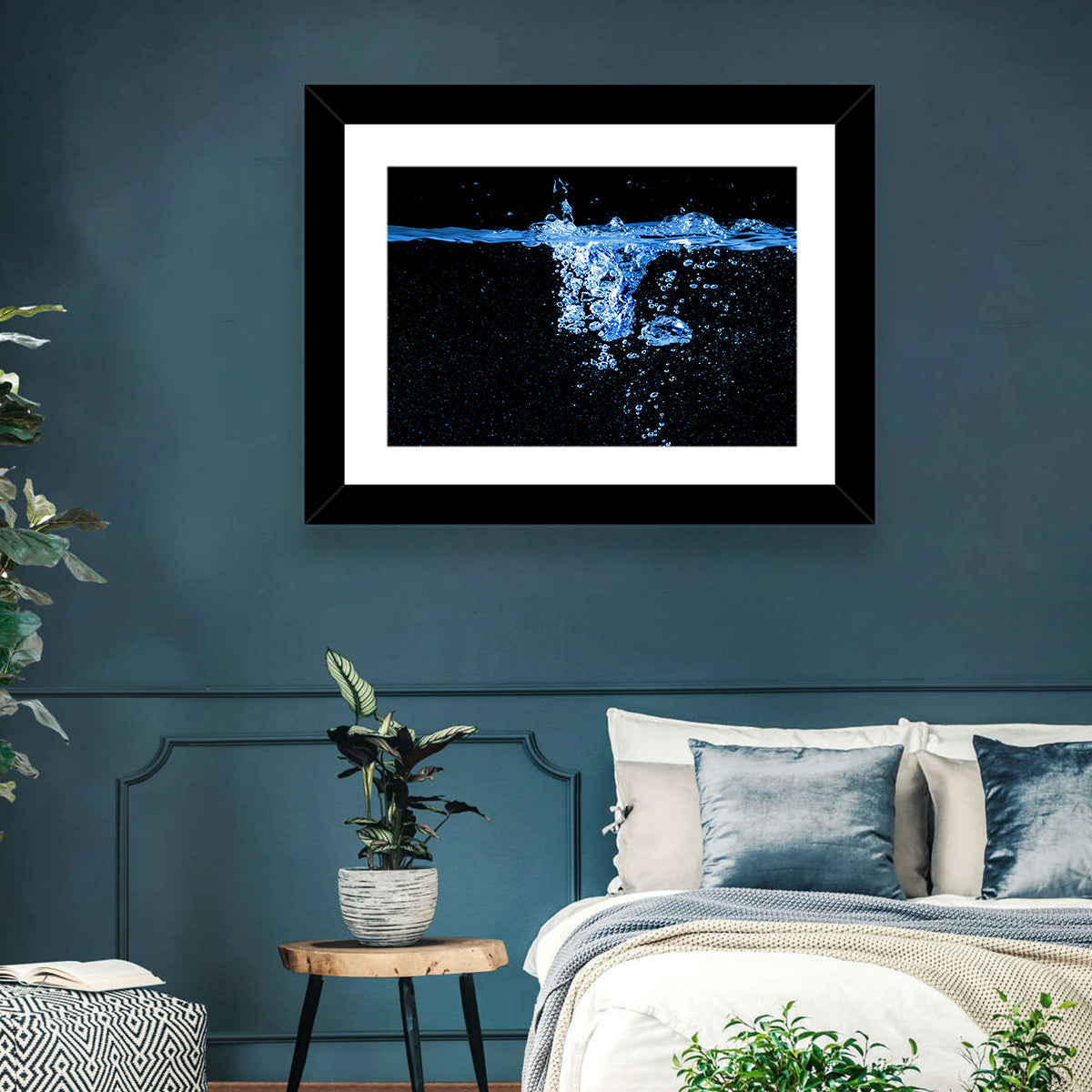 Underwater Bubble Motion Wall Art in a room, landscape