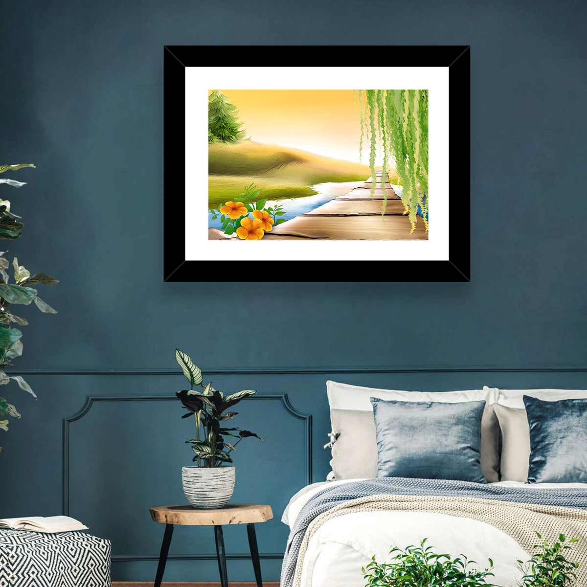 Golden Hour Willow Walkway Wall Art