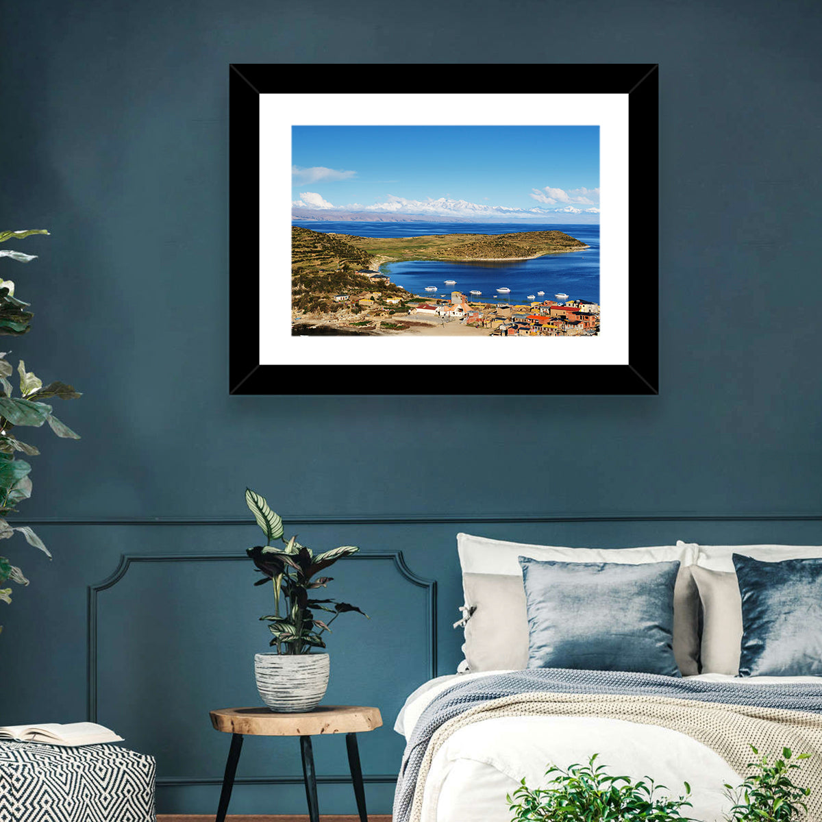 Isla Del Sol Village on Lake Titicaca Wall Art in a room, landscape