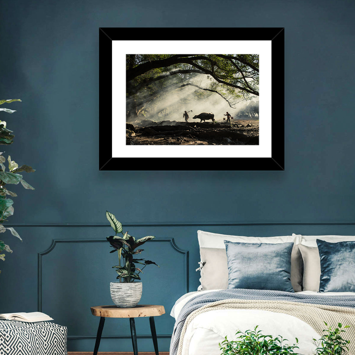 Village Morning with Buffalo Wall Art