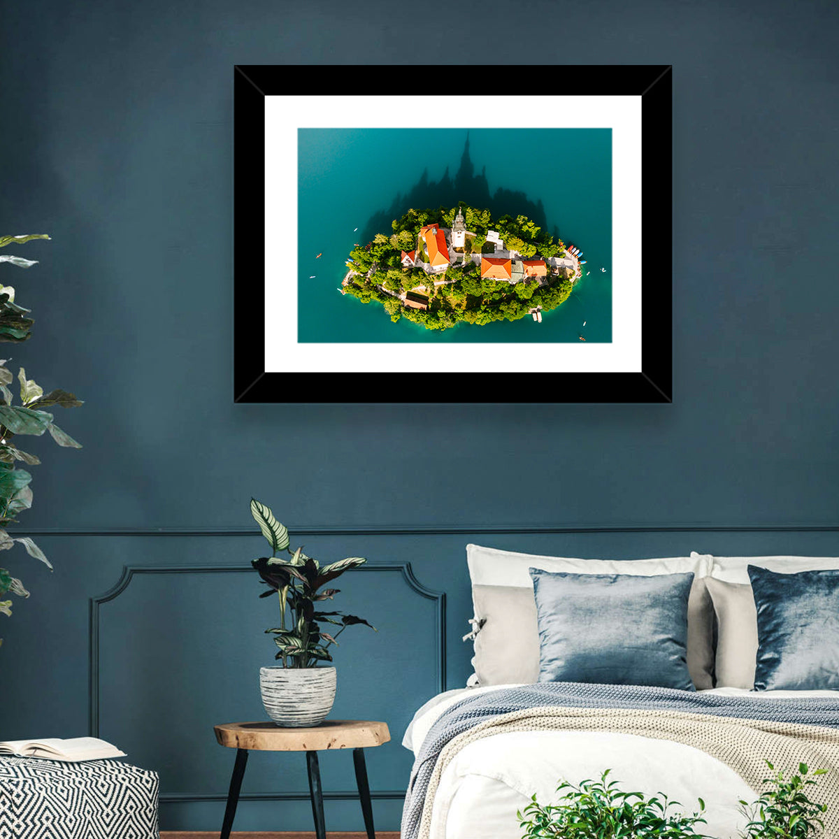 Bled Island Aerial View Wall Art