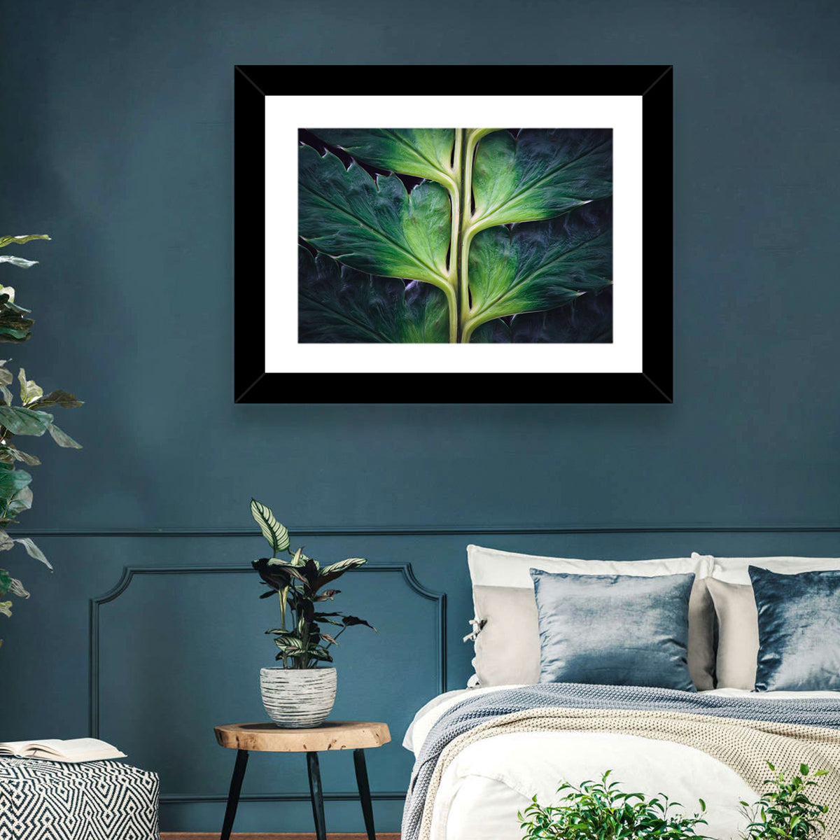 Fern Stem Macro Study Wall Art in a room, landscape